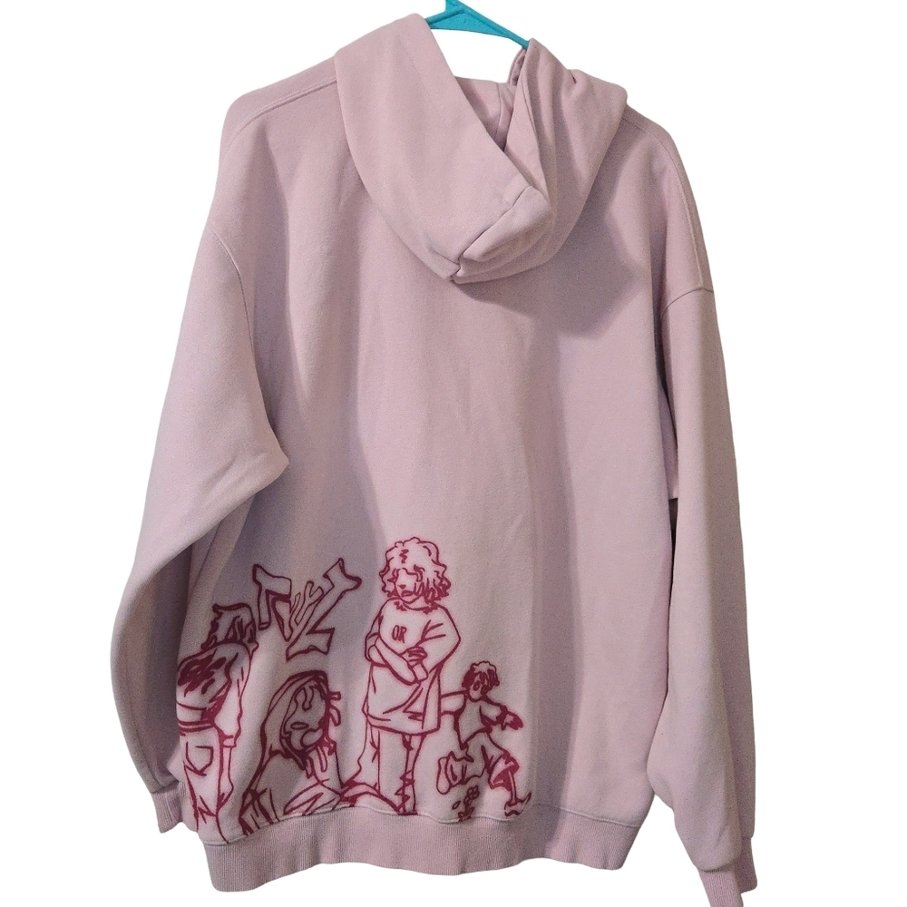 Aelfric Eden Light Pink Graphic Hoodie Anime Y2K Festuval Cozy Streetwear - Picture 2 of 13
